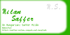 milan saffer business card